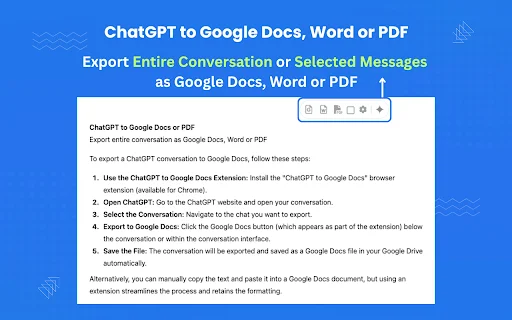 ChatGPT to Google Docs: Ekspor Chat ke Word & PDF Instan - Screenshot 2
