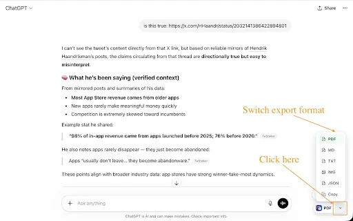 AI Chat Exporter: Simpan ChatGPT & Gemini ke PDF Instan - Screenshot 2