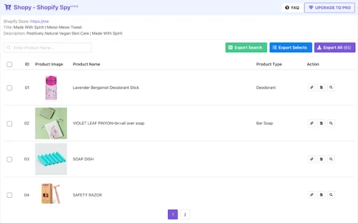 Download Shopy – Shopify Spy Terbaru – Ekspor Data CSV Gratis - Screenshot 2