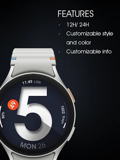 Download UsA Spatial Dot – Tampilan Jam Unik untuk Wear OS - Screenshot 5