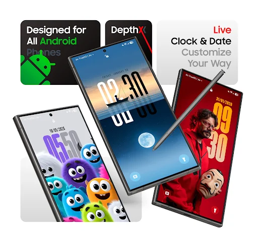 Download DepthX Live Clock Wallpaper Terbaru – Kustomisasi HP Keren - Screenshot 1