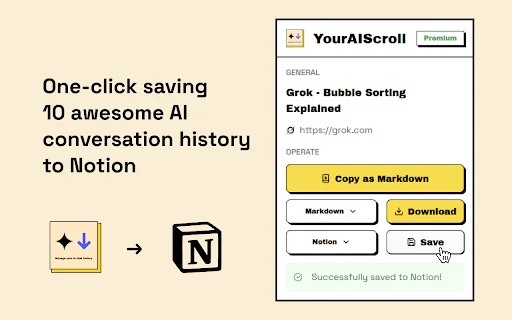 YourAIScroll Terbaru – Ekspor Riwayat Chat AI ke Markdown - Screenshot 3