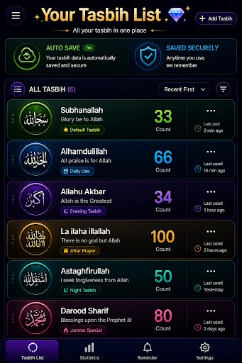 Download Tasbih Counter zikr Tasbeeh Terbaru – Zikir Mudah - Screenshot 3
