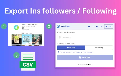 Unduh IGFollow Terbaru – Ekspor Followers Instagram Gratis - Screenshot 1