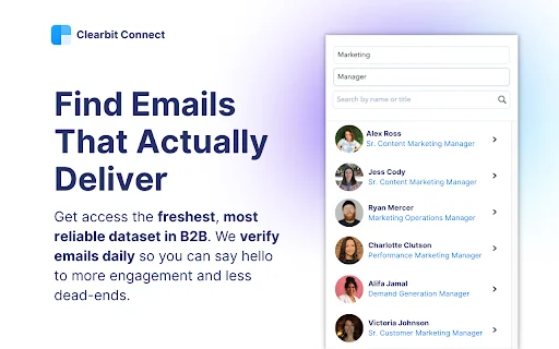 Clearbit Connect: Temukan Email B2B Terverifikasi Gratis - Screenshot 2
