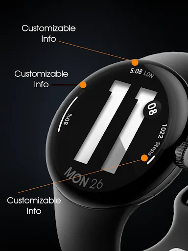 Download UsA Spatial Dot – Tampilan Jam Unik untuk Wear OS - Screenshot 12