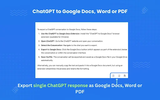 ChatGPT to Google Docs: Ekspor Chat ke Word & PDF Instan - Screenshot 3