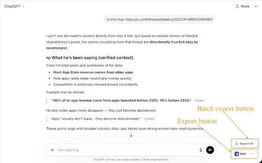 AI Chat Exporter: Simpan ChatGPT & Gemini ke PDF Instan - Screenshot 1
