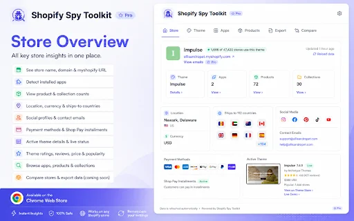 Shopify Spy Toolkit: Cek Tema & Aplikasi Toko Shopify Gratis - Screenshot 1