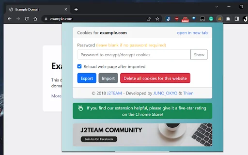 Download J2TEAM Cookies Terbaru – Ekspor & Impor Cookie Gratis - Screenshot 1